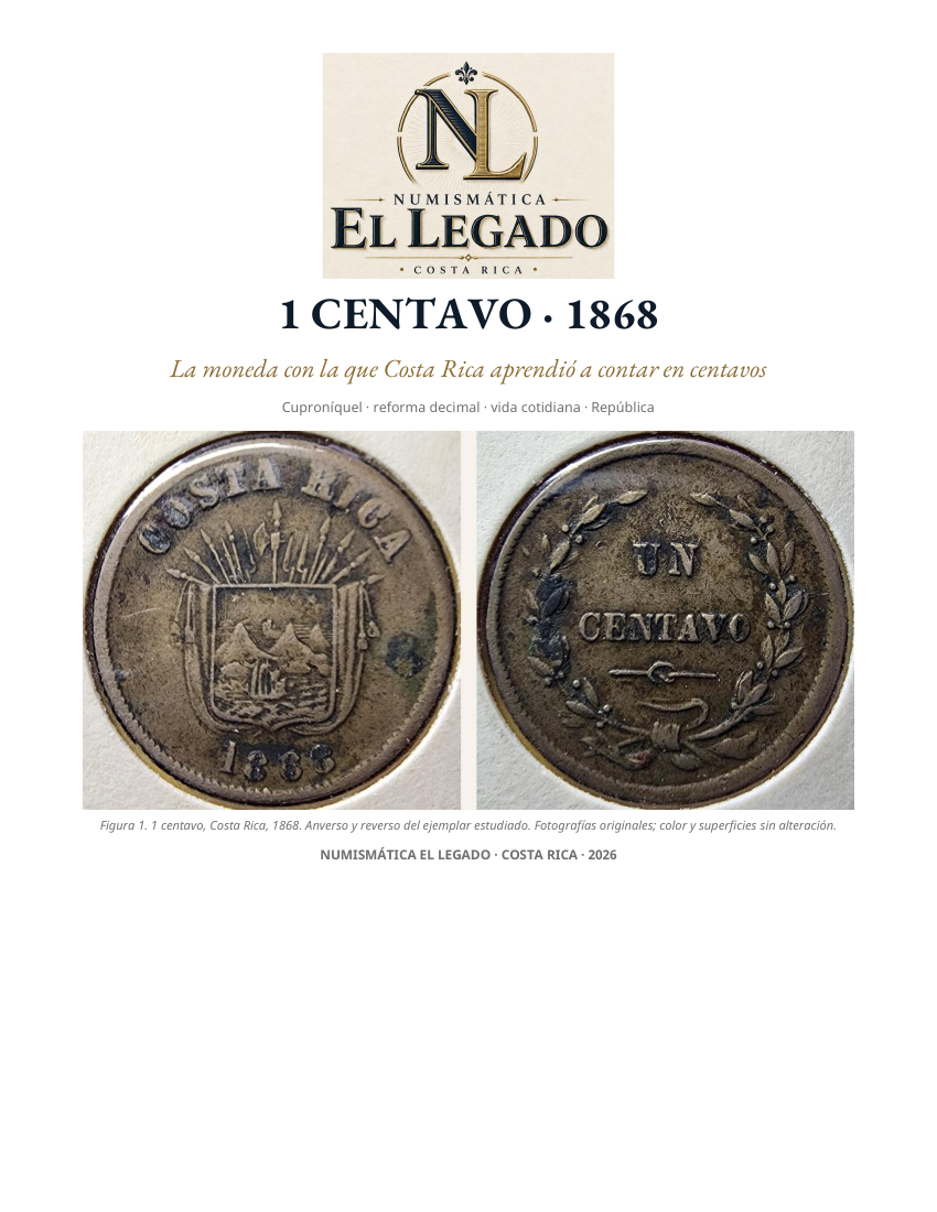 Portada 1 Centavo · 1868